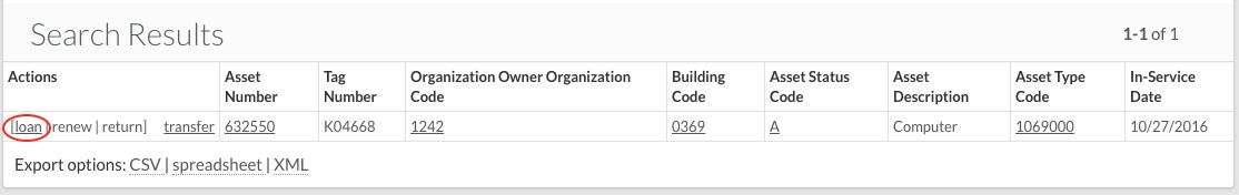 Asset Lookup Form in KFS