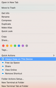 OneDrive - Always Keep on this Device - MacOS